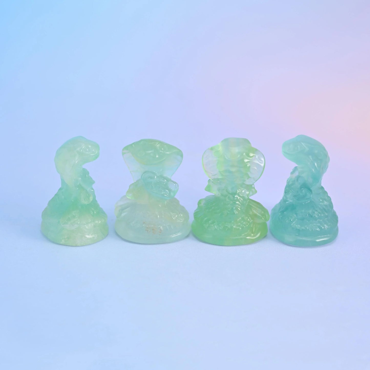 1.5" Cute Small Cobra Snake Crystal Figurine Carving - Mycrazycrystal