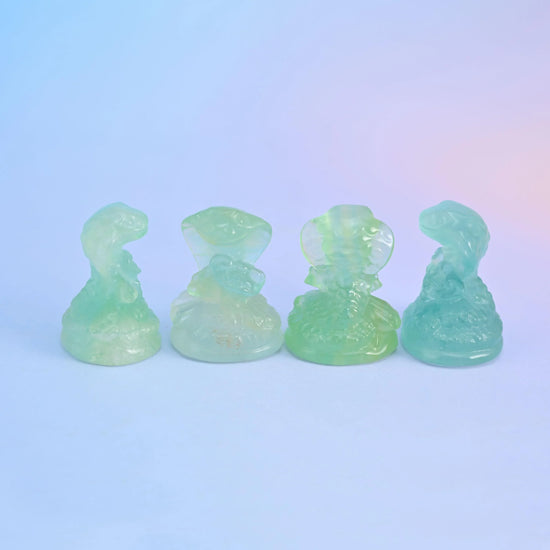 1.5" Cute Small Cobra Snake Crystal Figurine Carving - Mycrazycrystal