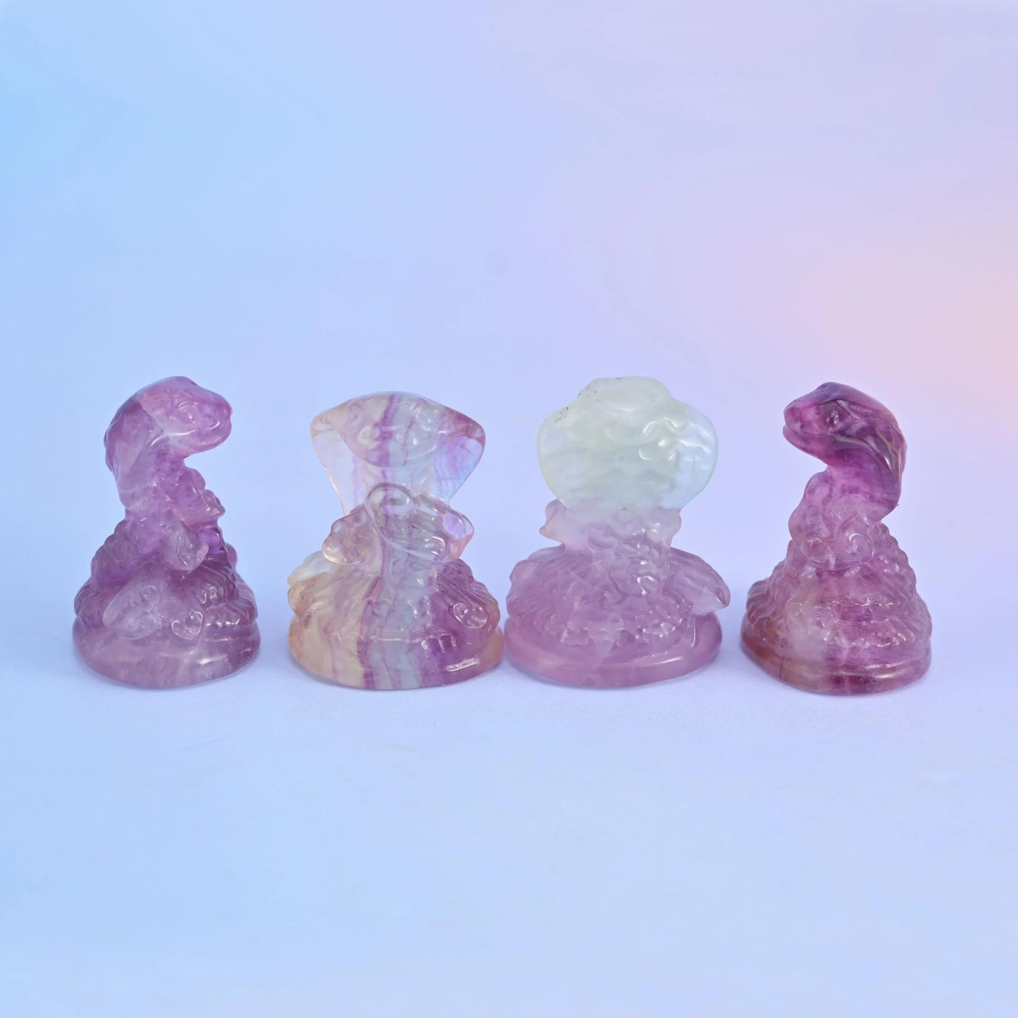 1.5" Cute Small Cobra Snake Crystal Figurine Carving - Mycrazycrystal
