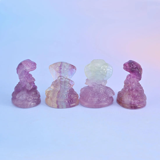 1.5" Cute Small Cobra Snake Crystal Figurine Carving - Mycrazycrystal