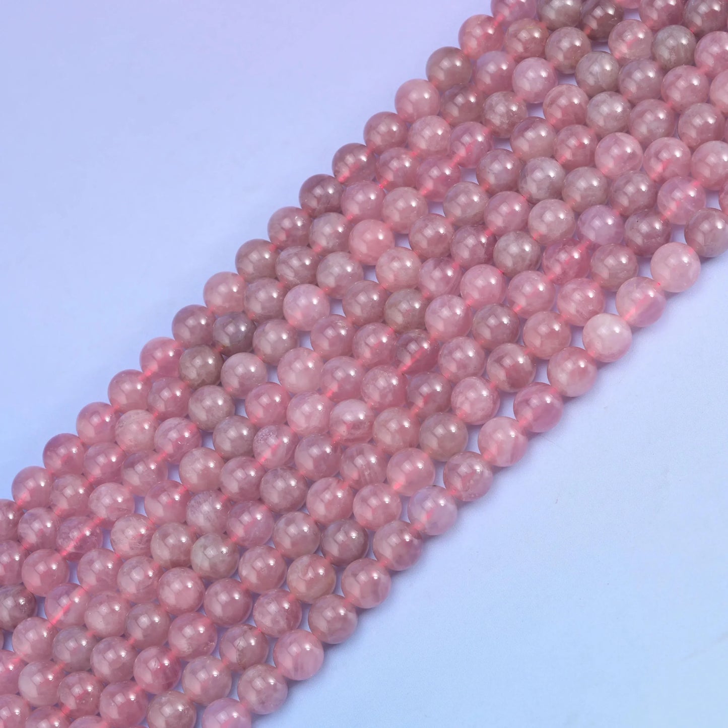 Natural Madagascar Purple Rose Quartz 8mm Smooth Round Bead - Mycrazycrystal