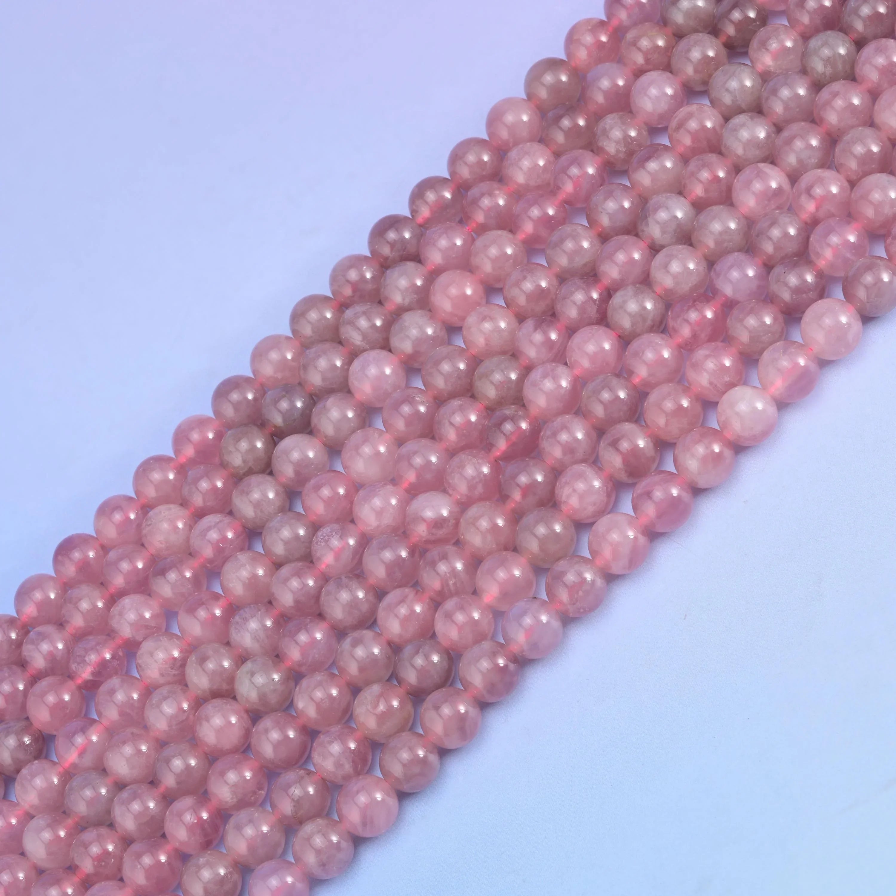 Natural Madagascar Purple Rose Quartz 8mm Smooth Round Bead - Mycrazycrystal