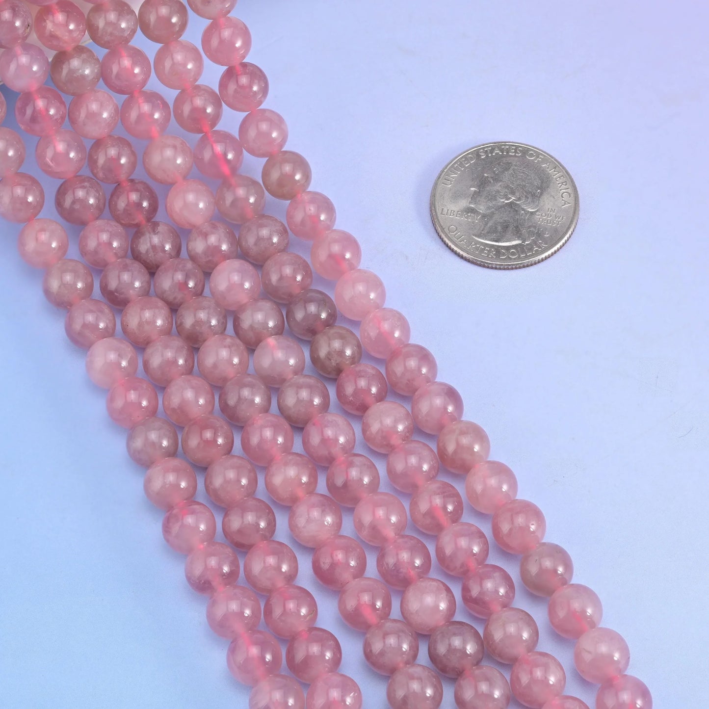 Natural Madagascar Purple Rose Quartz 8mm Smooth Round Bead - Mycrazycrystal
