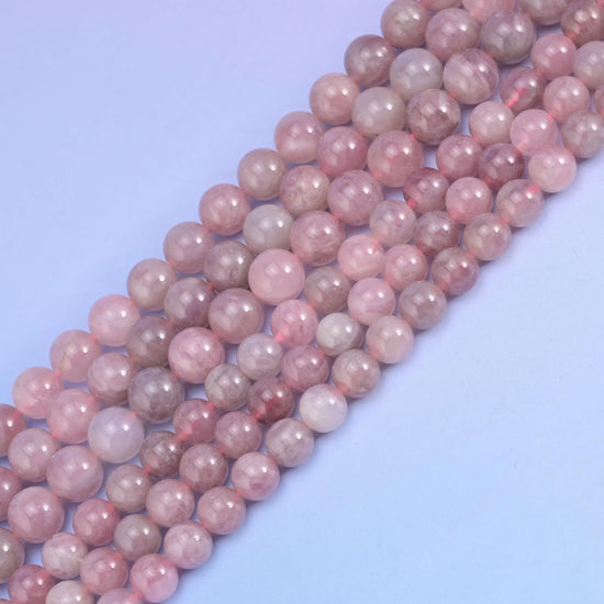 Natural Madagascar Multi-Color Rose Quartz Smooth Round Bead, Size 6mm, 8mm - Mycrazycrystal