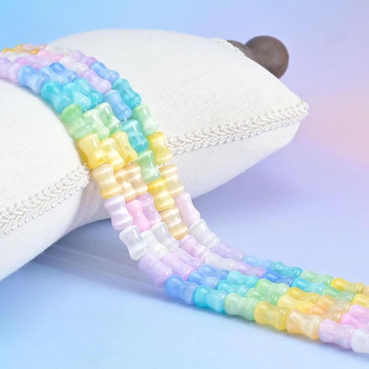 Rainbow Selenite Bamboo Stem Tube Gemstone Beads, Size 8x12 mm - Mycrazycrystal