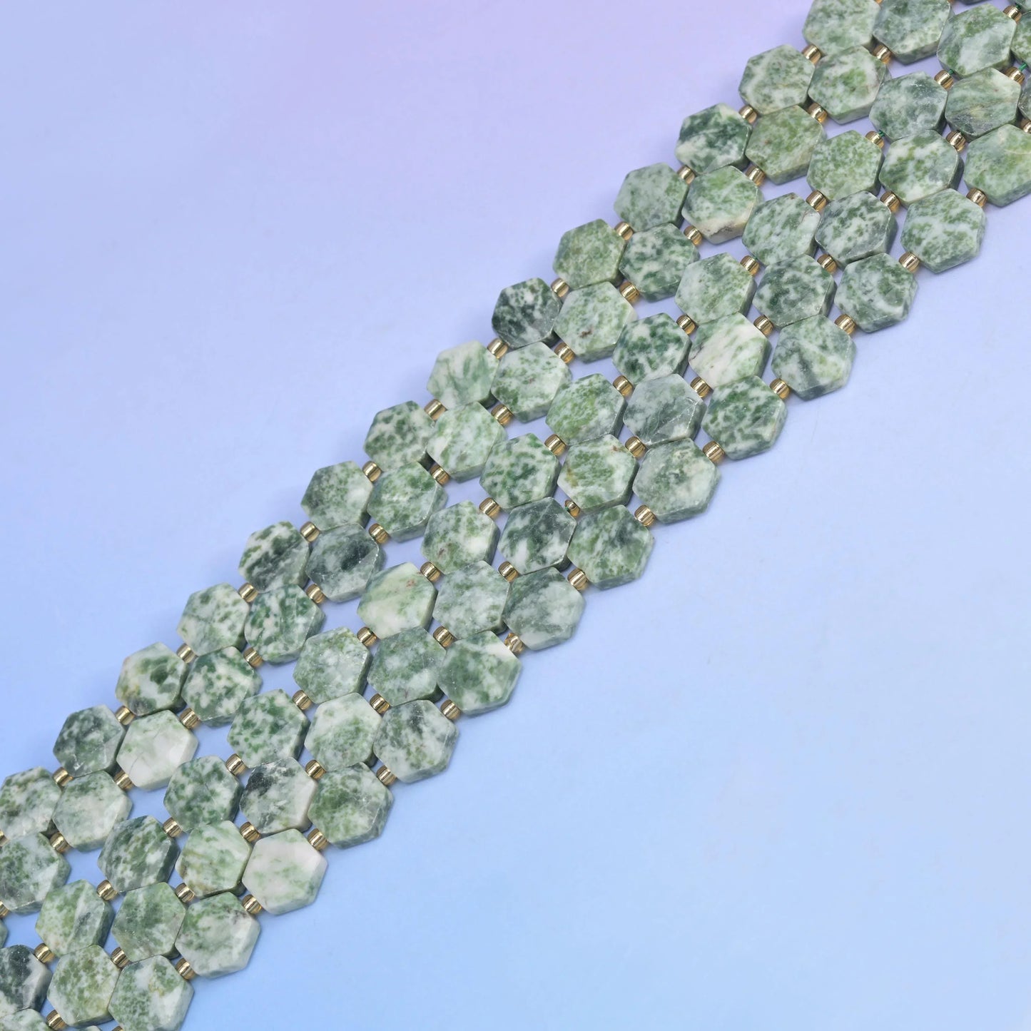Natural Moss Tree Agate Flat Hexagon Faceted Gemstone Beads, Size 12mm - Mycrazycrystal