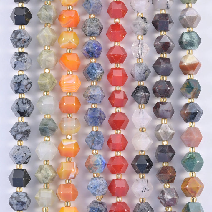 10mm Diamond Rhombus Faceted 8 Sides Beads - Jewelry Making - 15.5 Inches Strand Length - S2 - Mycrazycrystal