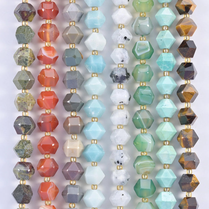 10mm Diamond Rhombus Faceted 8 Sides Beads - Jewelry Making - 15.5 Inches Strand Length - S5 - Mycrazycrystal