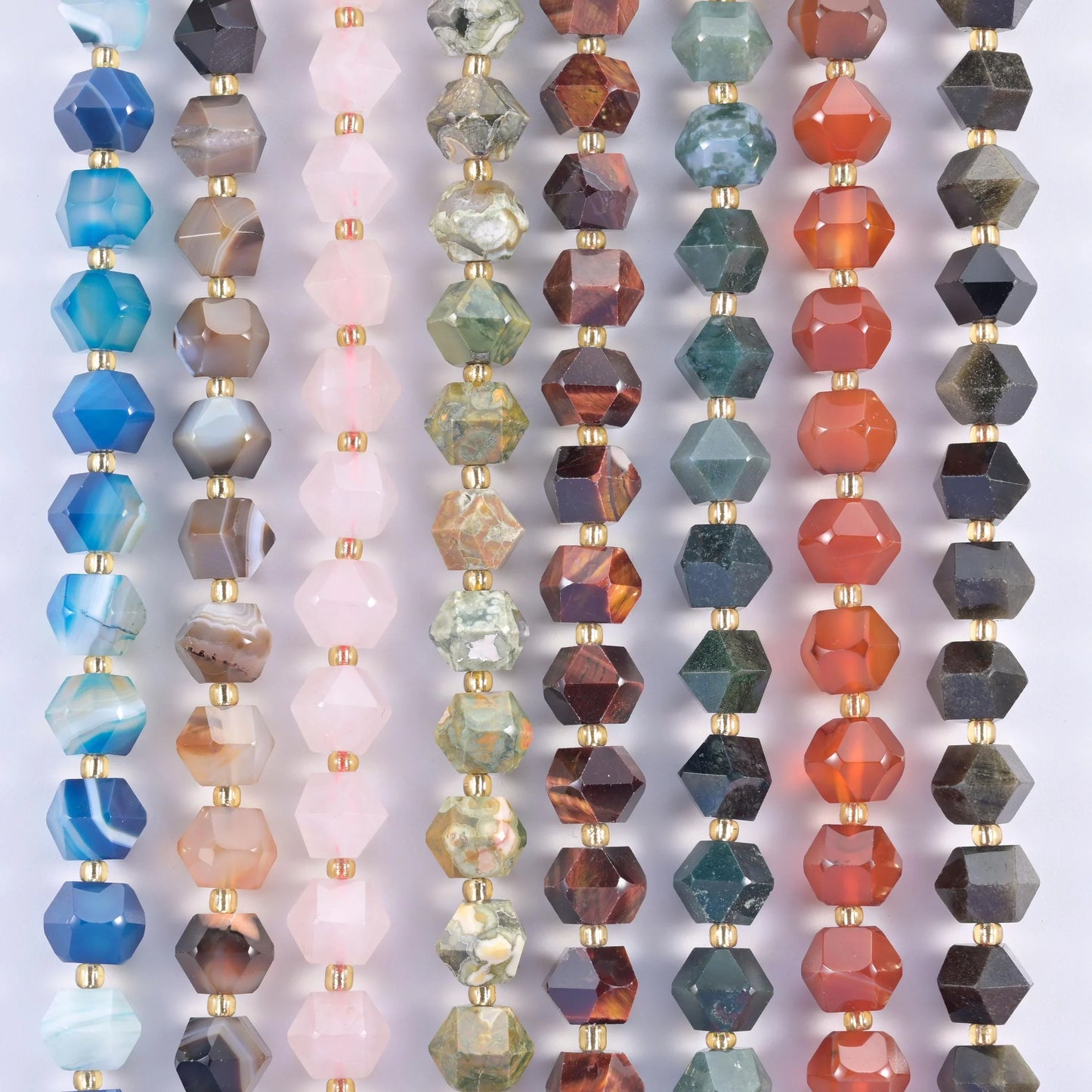 Diamond Rhombus Faceted 8 Sides Beads - Size 10mm - Jewelry Making - 15.5 Inches Strand Length - S7 - Mycrazycrystal