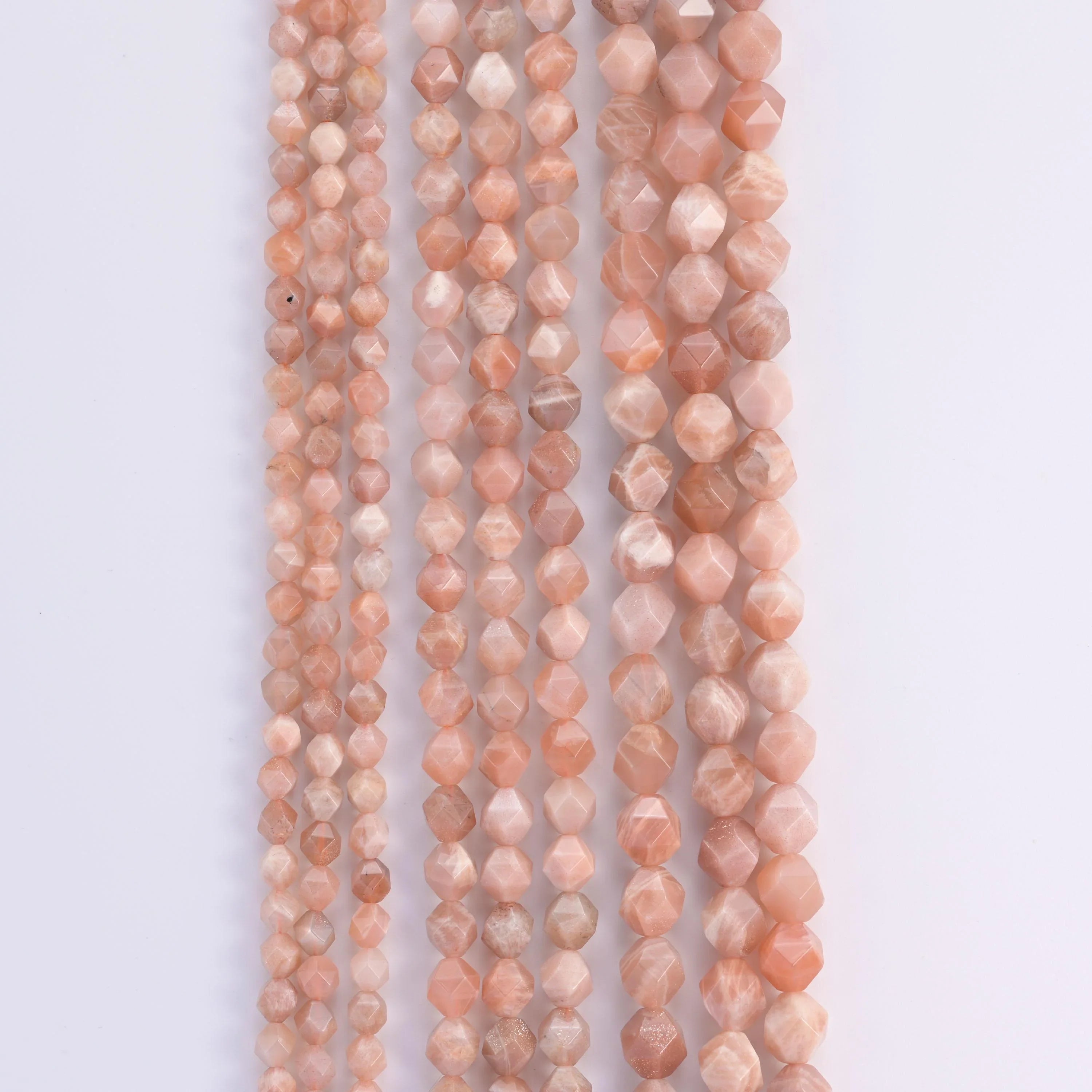 Natural Sunstone Diamond Star Cut Gemstone Beads, Size 6mm, 8mm, 10mm - Mycrazycrystal