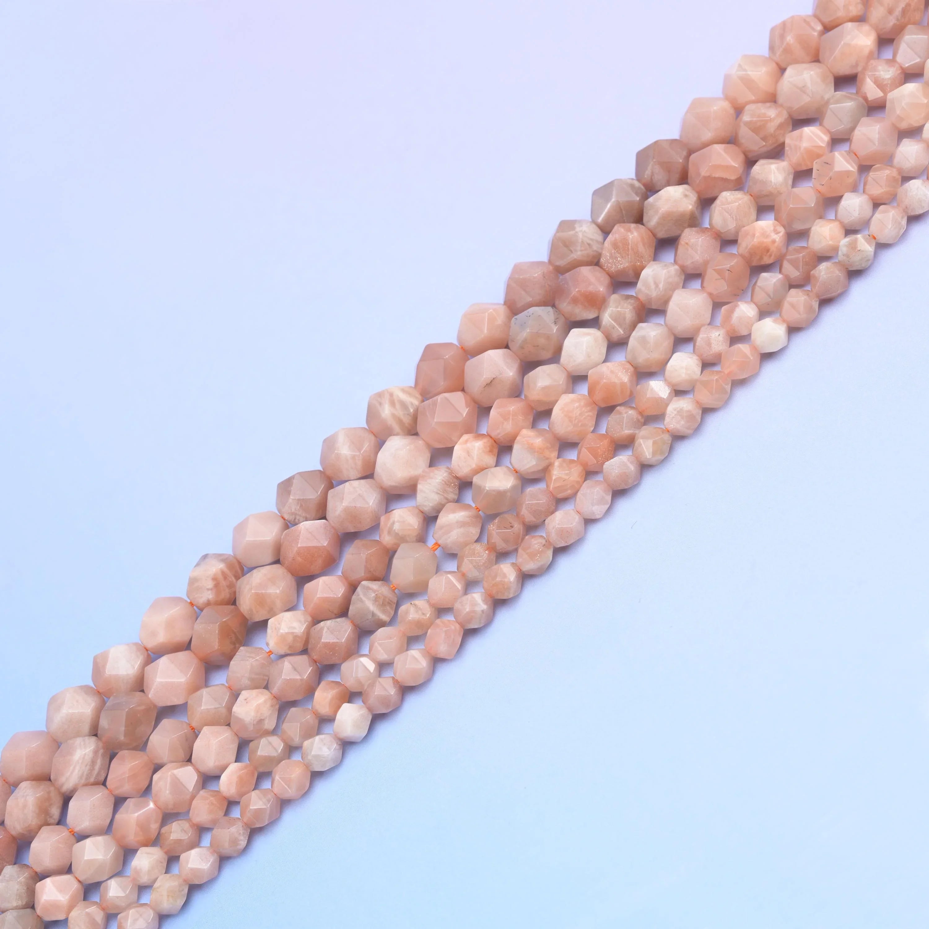 Natural Sunstone Diamond Star Cut Gemstone Beads, Size 6mm, 8mm, 10mm - Mycrazycrystal