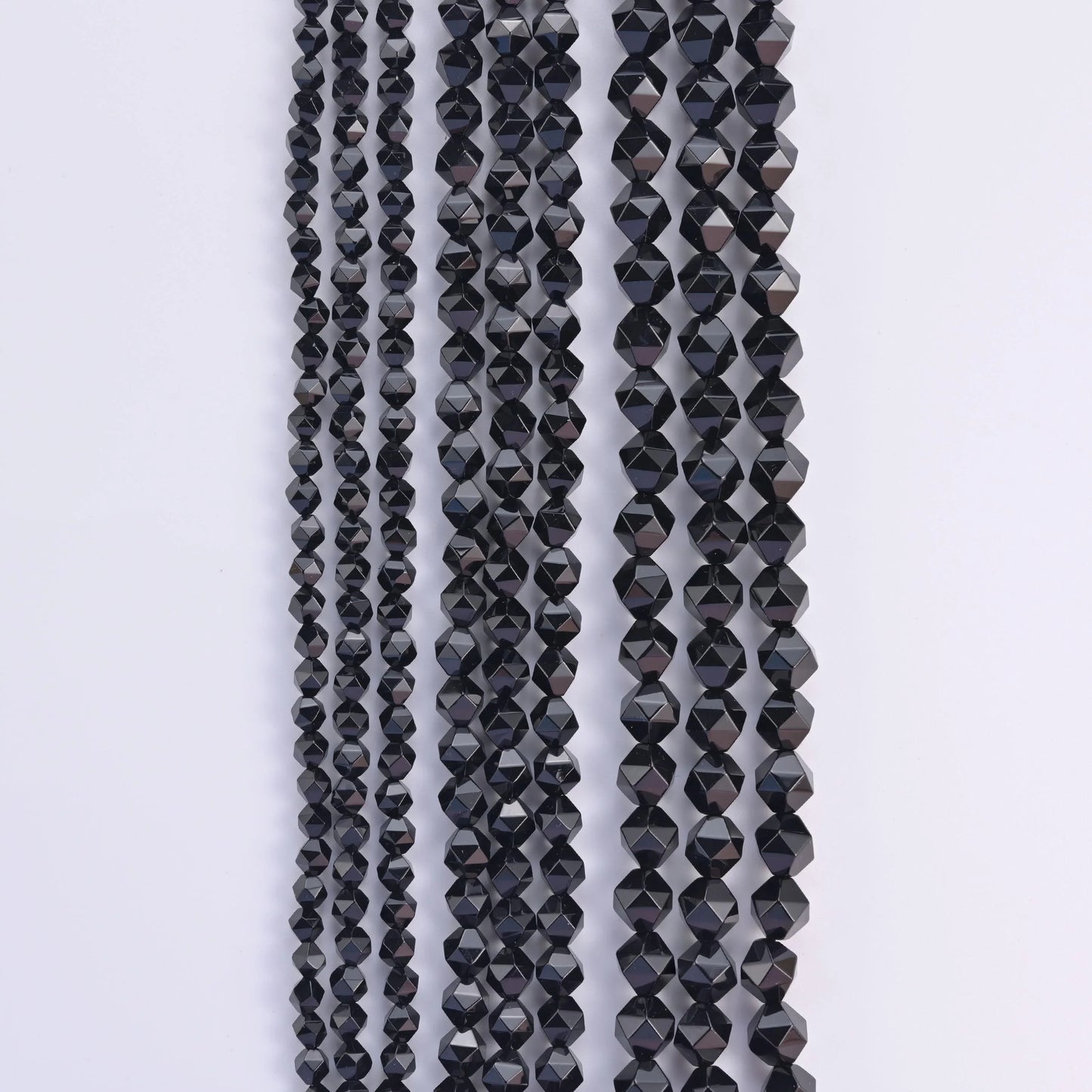 Natural Black Onyx Diamond Star Cut Gemstone Beads, Size 6mm, 8mm, 10mm - Mycrazycrystal