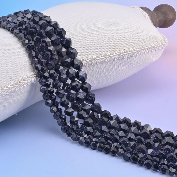 Blue Sandstone Diamond Star Cut Gemstone Beads, Size 6mm, 8mm, 10mm - Mycrazycrystal