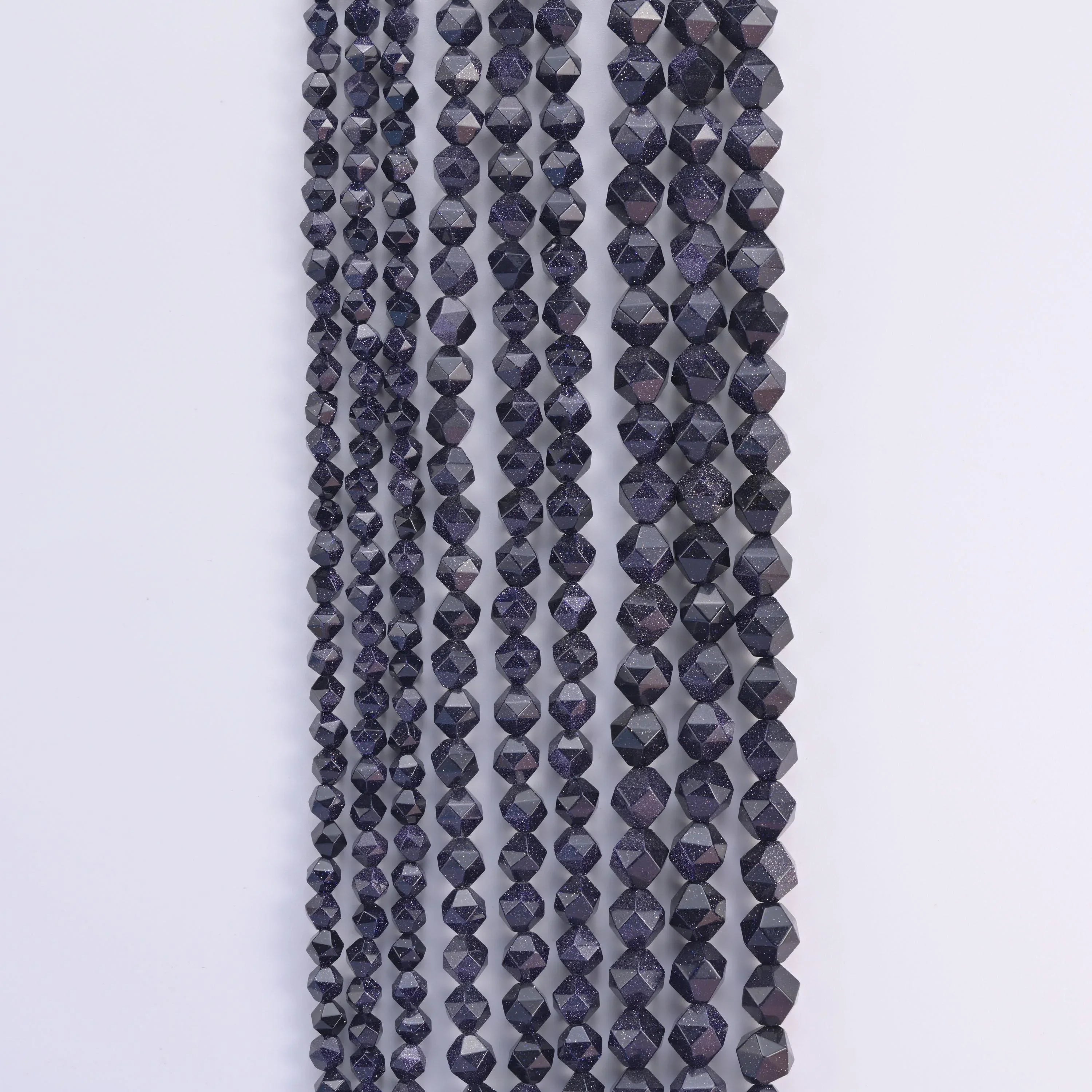 Blue Sandstone Diamond Star Cut Gemstone Beads, Size 6mm, 8mm, 10mm - Mycrazycrystal