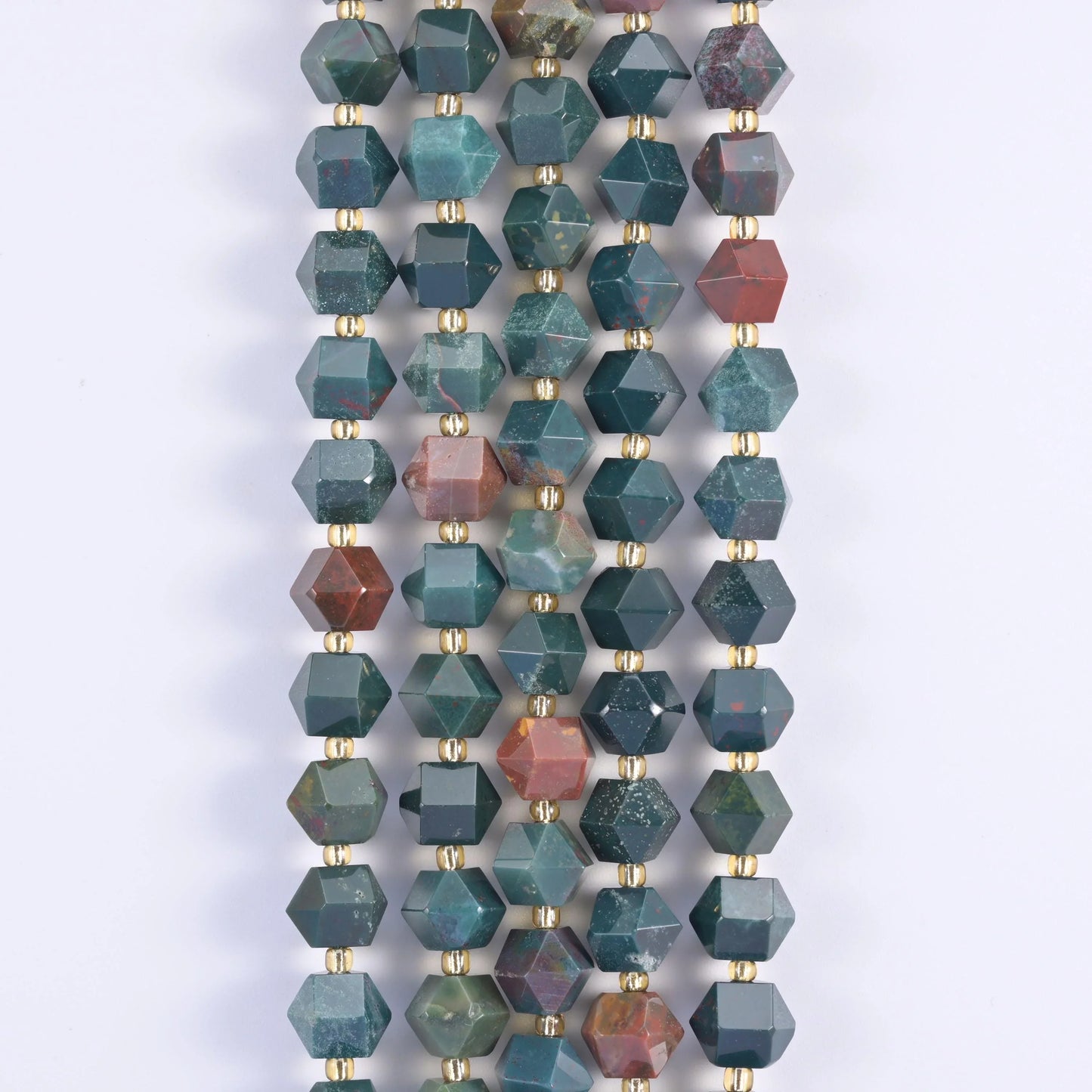 Green Oriental Jasper Faceted Diamond Rhombus Beads - Size 10mm - Jewelry Making Beads - 15.5 Inches Per Strand - Mycrazycrystal