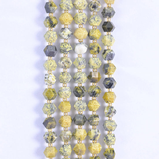 Yellow Howlite Gemstone Faceted Diamond Rhombus Beads - Size 10mm - Jewelry Making Beads - 15.5 Inches Per Strand - Mycrazycrystal