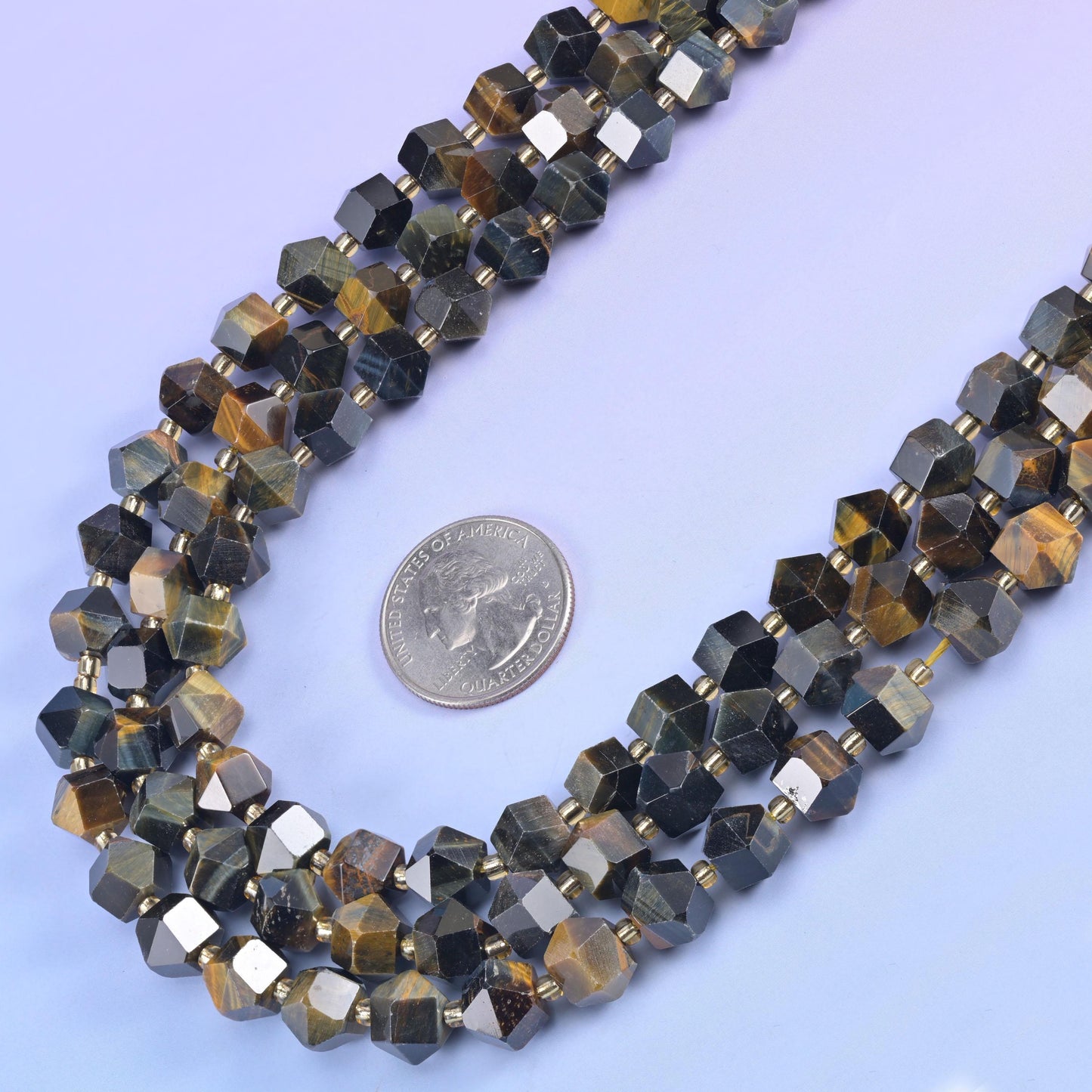 Dream Tiger Eye Faceted Diamond Rhombus Beads - Size 10mm - Jewelry Making Beads - 15.5 Inches Per Strand - Mycrazycrystal