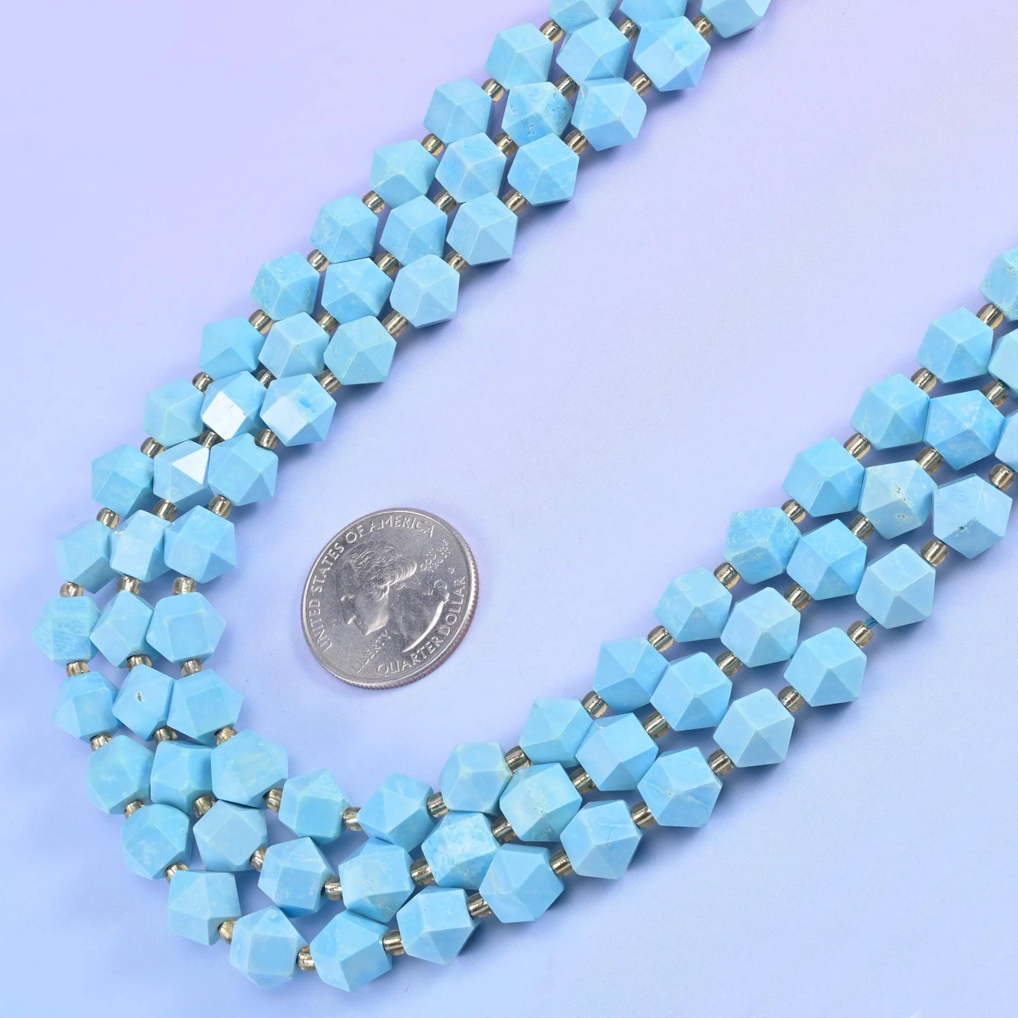 Dyed Blue Howlite Faceted Diamond Rhombus Beads - Size 10mm - Jewelry Making Beads - 15.5 Inches Per Strand - Mycrazycrystal