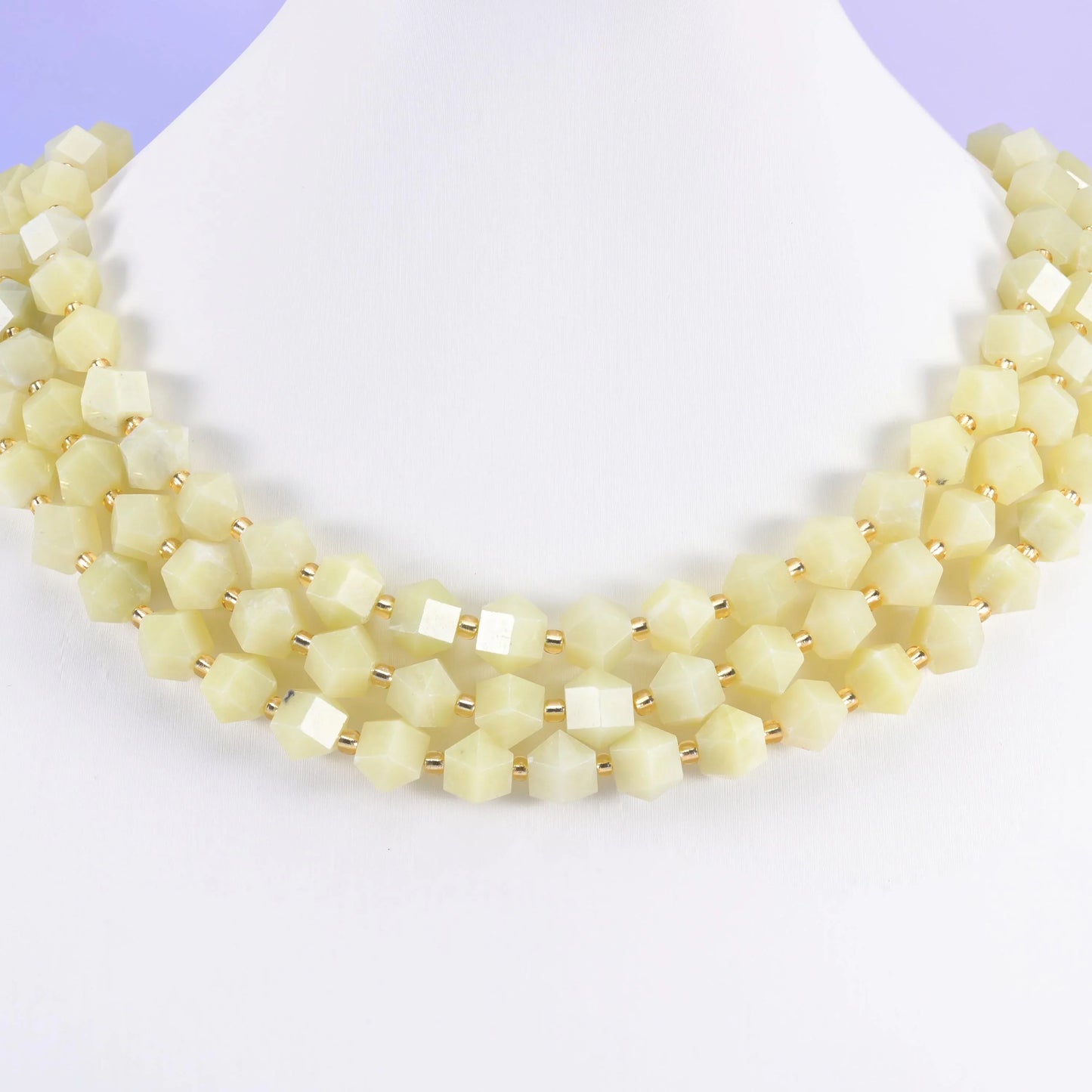 Lemon Jade Faceted Diamond Rhombus Beads Size 10mm Jewelry Making 15.5 Inch Strand