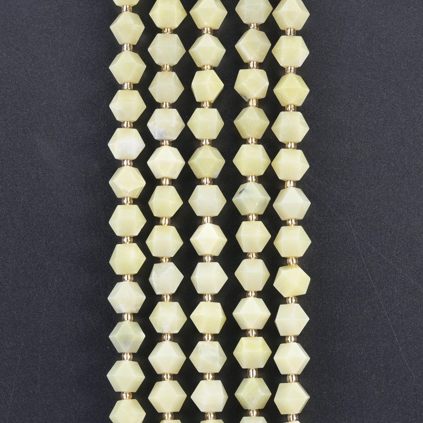 Lemon Jade Faceted Diamond Rhombus Beads Size 10mm Jewelry Making 15.5 Inch Strand
