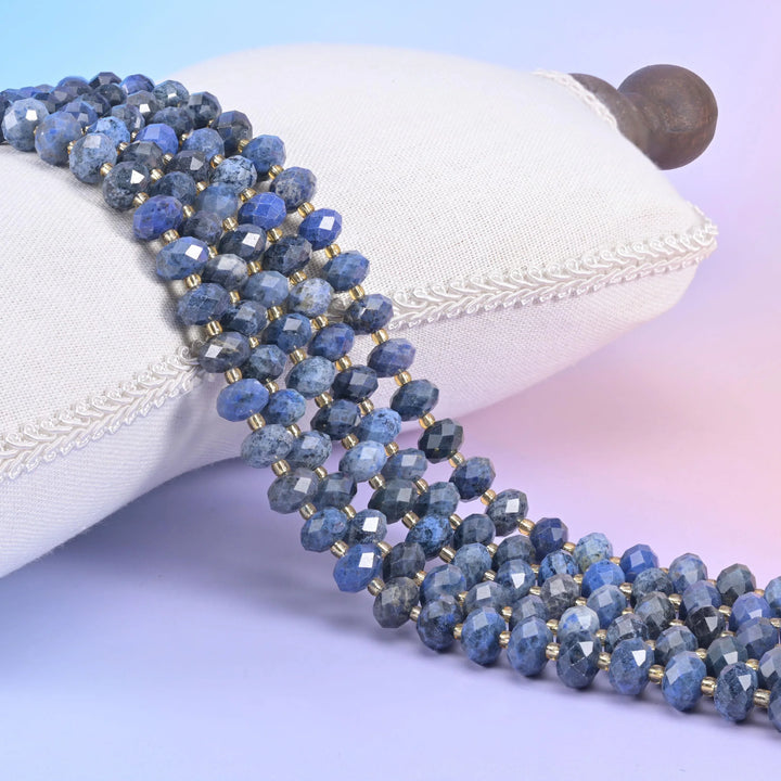 Blue Sodalite Faceted Rondelle Beads Size 6x10mm Jewelry Making 15.5 Inch Strand