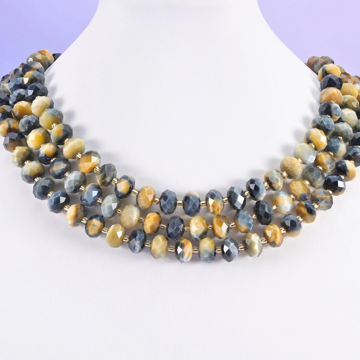 Dream Tiger Eye Faceted Rondelle Beads Size 6x10mm Jewelry Making 15.5 Inch Strand
