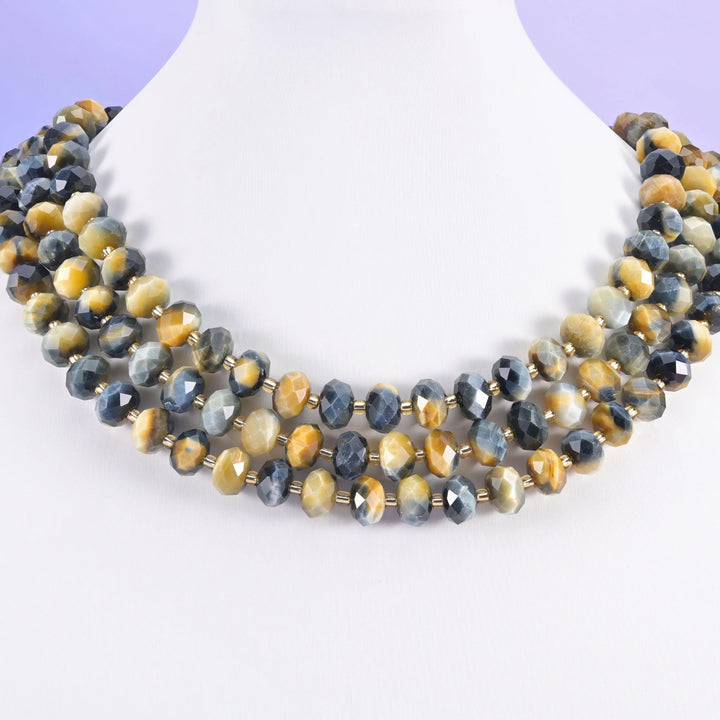 Dream Tiger Eye Faceted Rondelle Beads Size 6x10mm Jewelry Making 15.5 Inch Strand