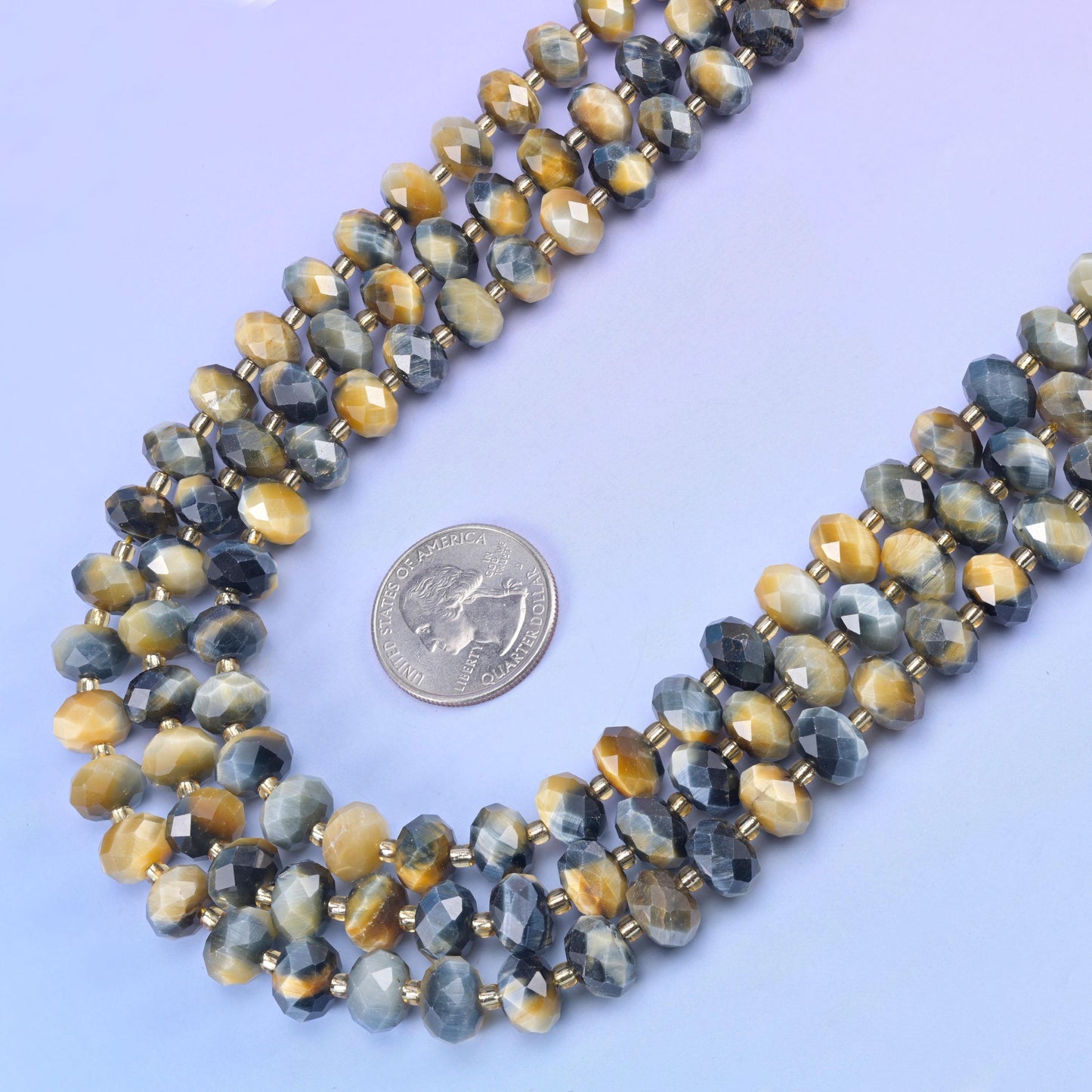 Dream Tiger Eye Faceted Rondelle Beads Size 6x10mm Jewelry Making 15.5 Inch Strand