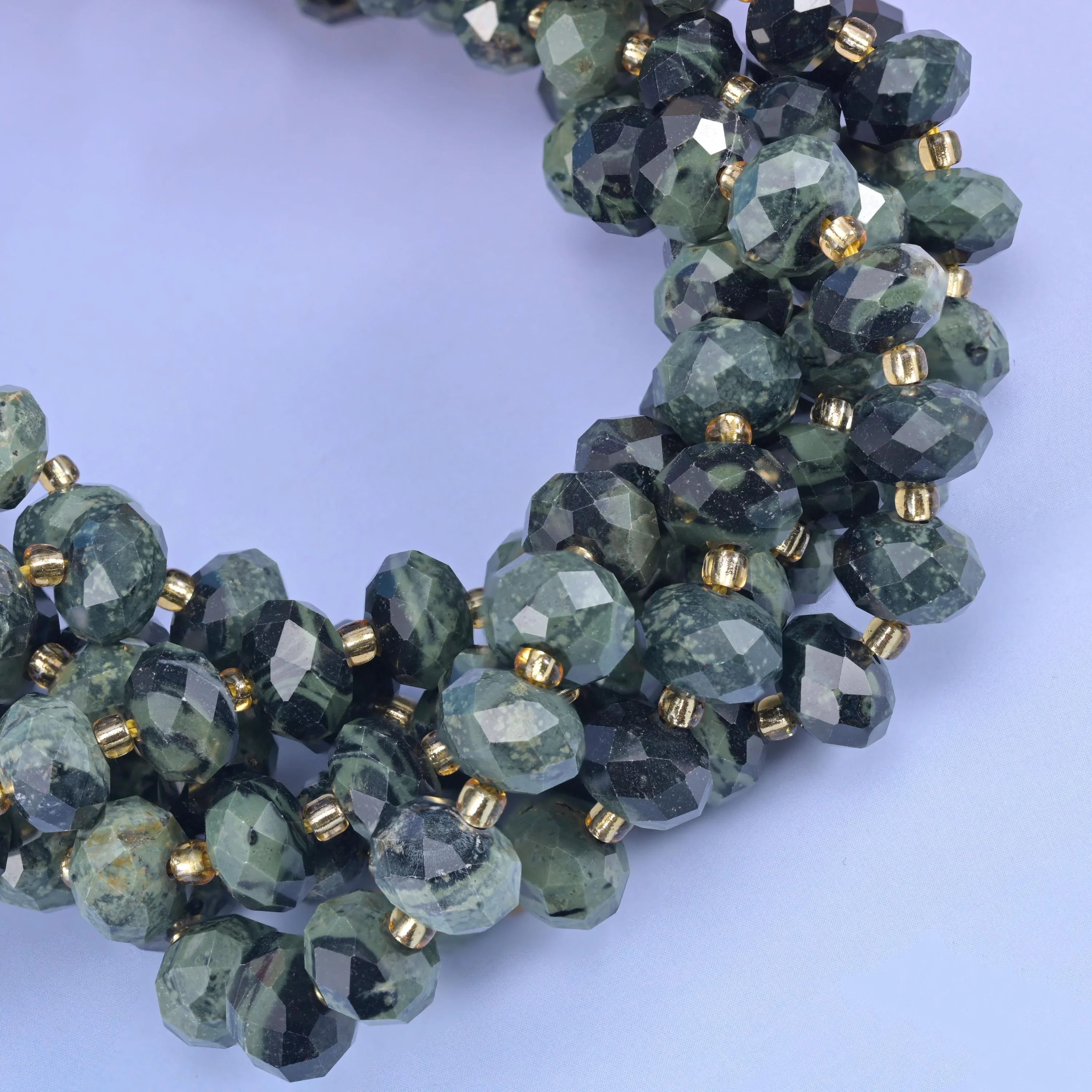Kambaba Jasper Faceted Rondelle Beads Size 6x10mm Jewelry Making 15.5 Inch Strand