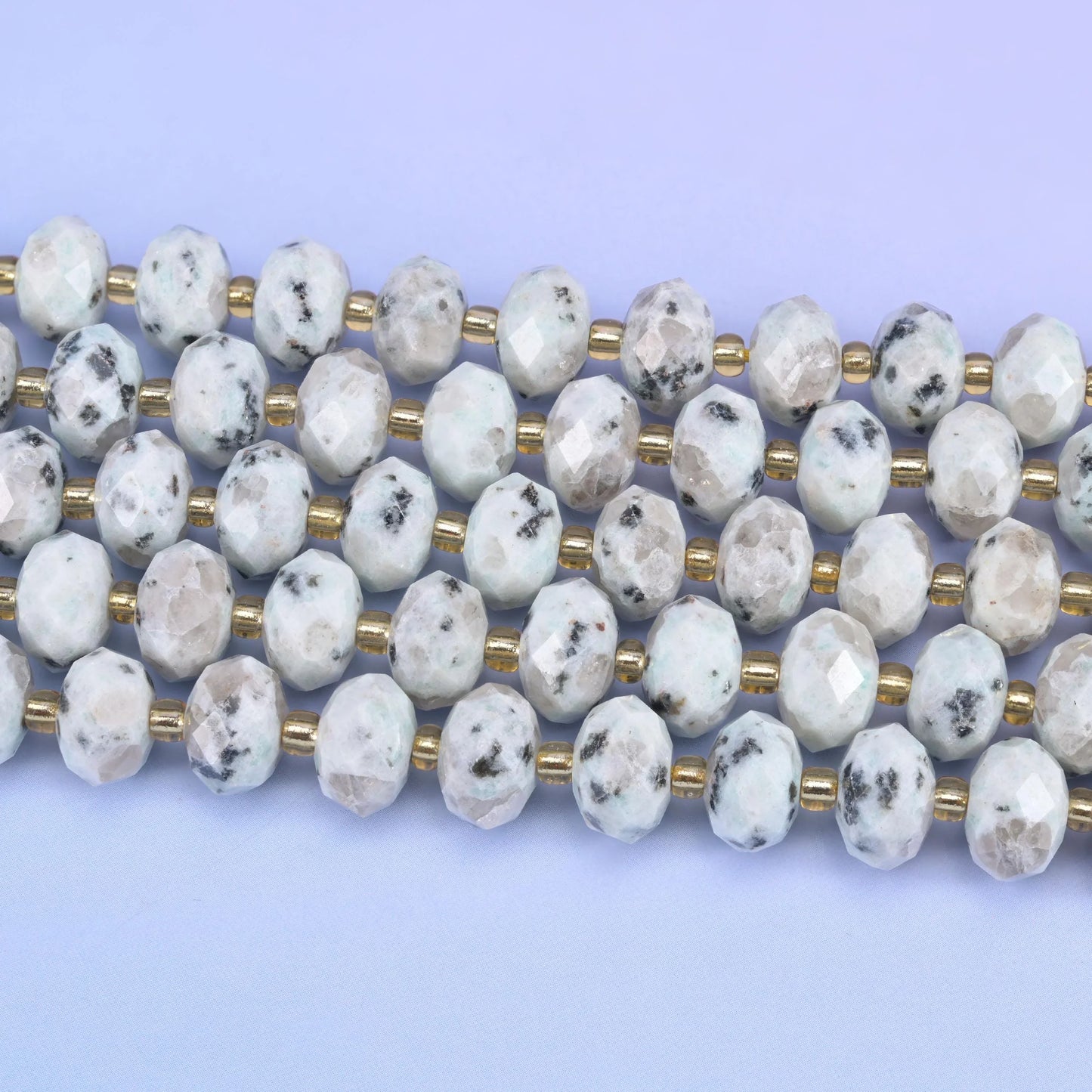 Kiwi Jasper Faceted Rondelle Beads Size 6x10mm Jewelry Making 15.5 Inch Strand