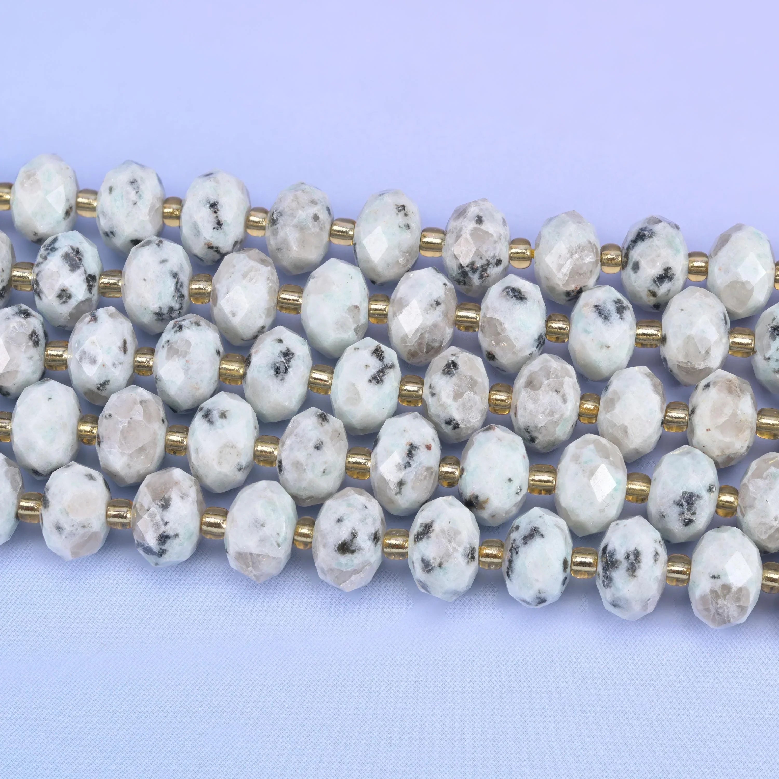 Kiwi Jasper Faceted Rondelle Beads Size 6x10mm Jewelry Making 15.5 Inch Strand