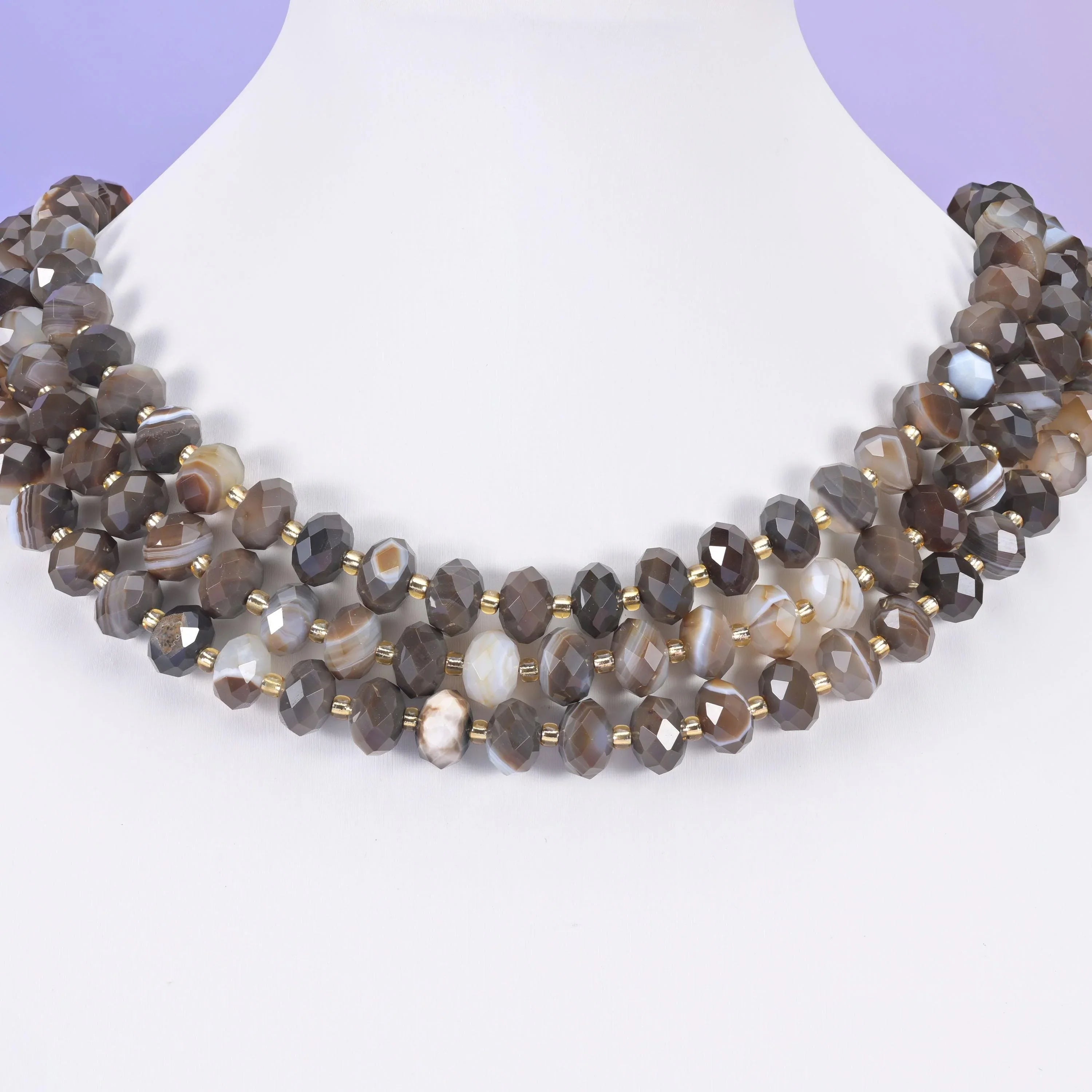Dyed Brown Strip Agate Faceted Rondelle Beads Size 6x10mm Jewelry Making 15.5 Inch Strand