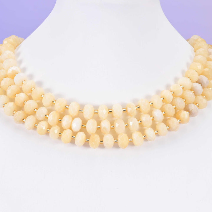 Beige Jade Faceted Rondelle Beads Size 6x10mm Jewelry Making 15.5 Inch Strand