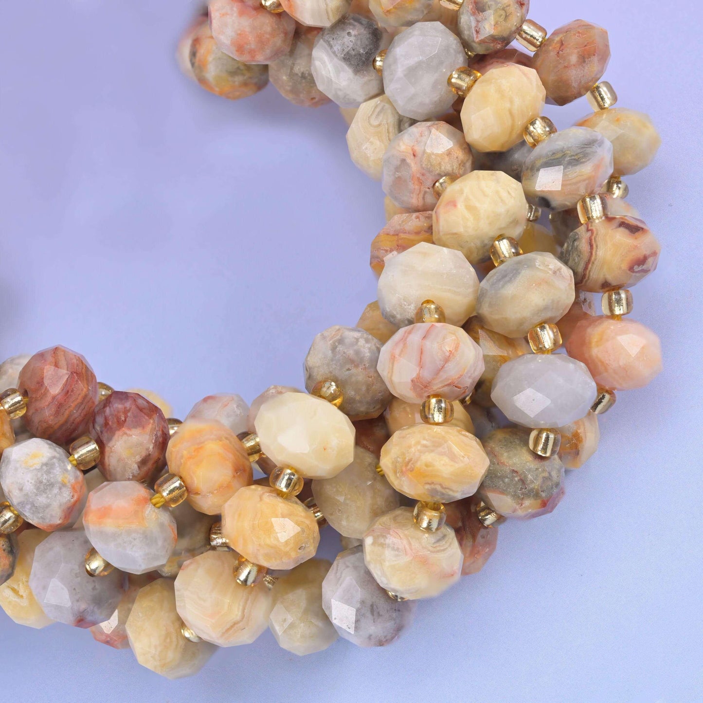 Crazy Agate Faceted Rondelle Beads Size 6x10mm Jewelry Making 15.5 Inch Strand