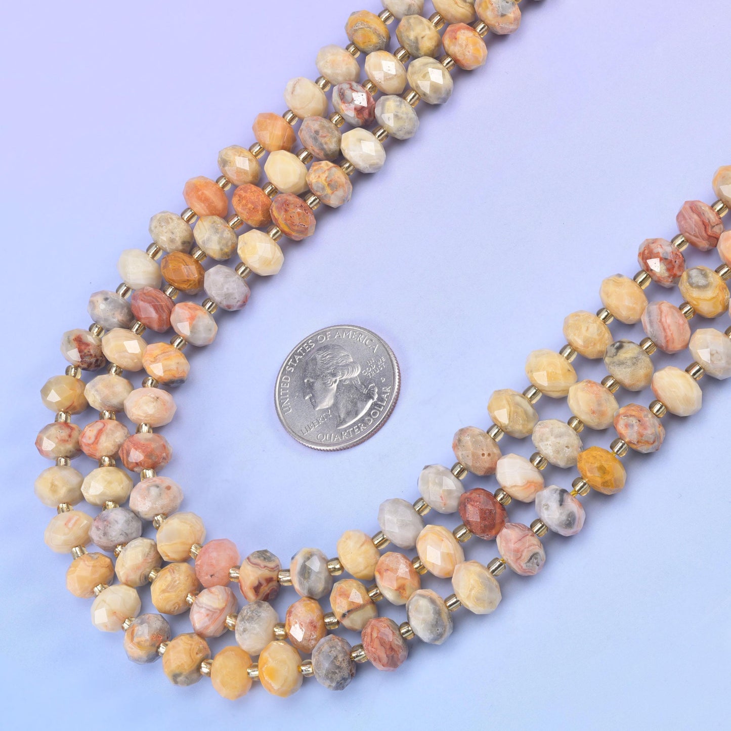 Crazy Agate Faceted Rondelle Beads Size 6x10mm Jewelry Making 15.5 Inch Strand
