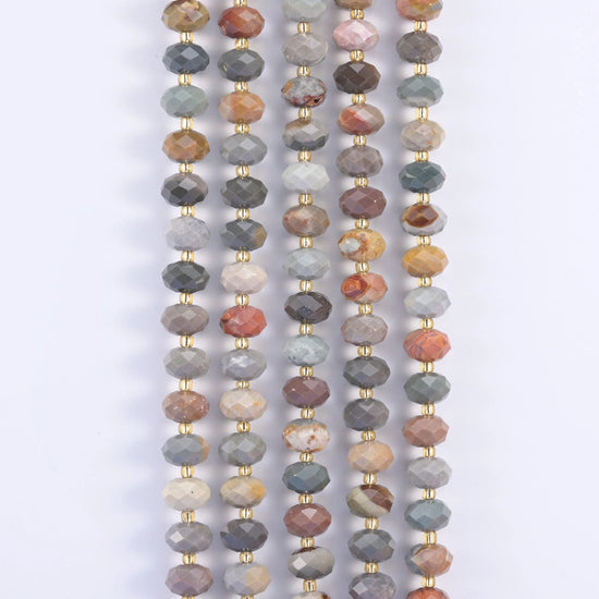 Alashan Agate Faceted Rondelle Beads Size 6x10mm Jewelry Making 15.5 Inch Strand