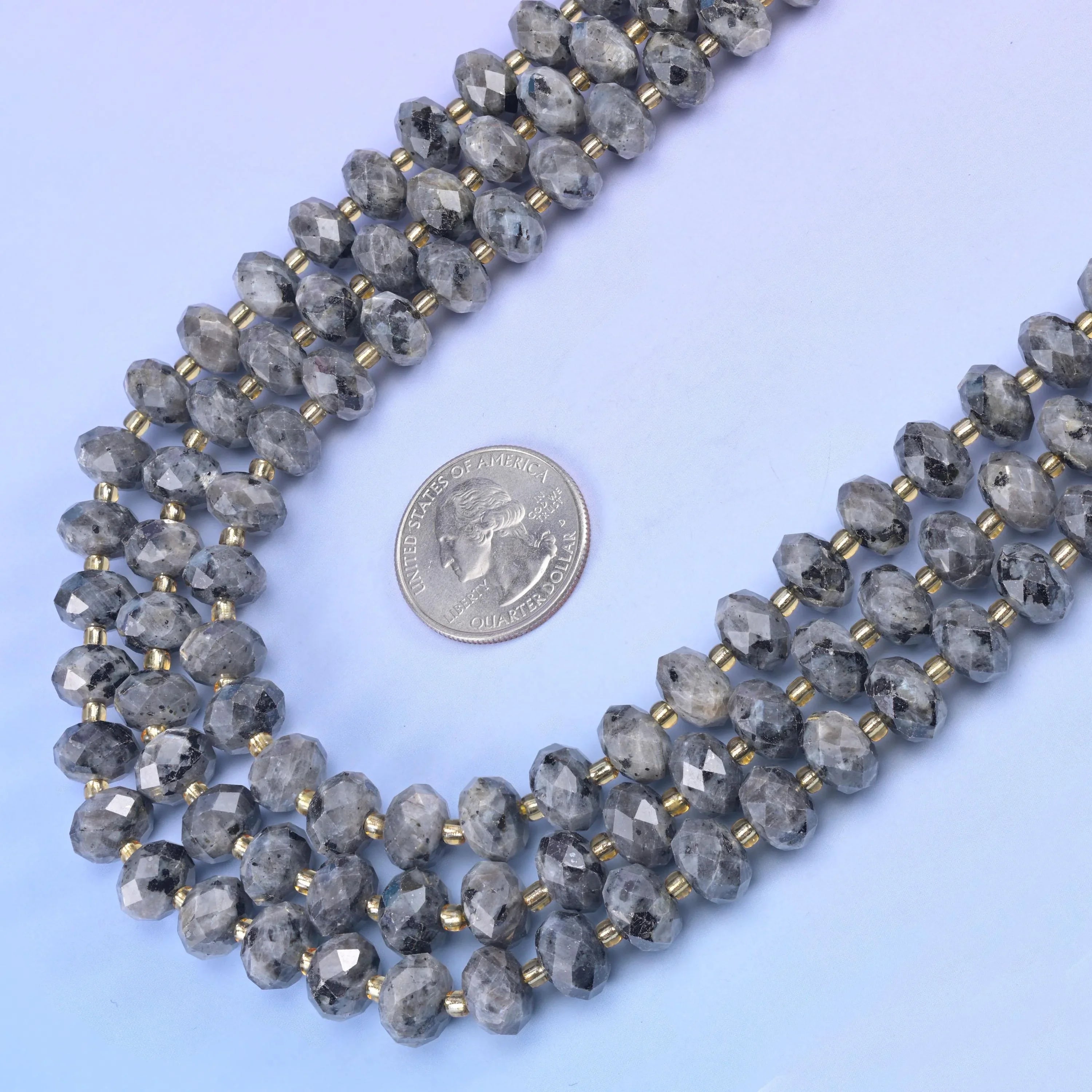 Black Labradorite Faceted Rondelle Beads Size 6x10mm Jewelry Making 15.5 Inch Strand