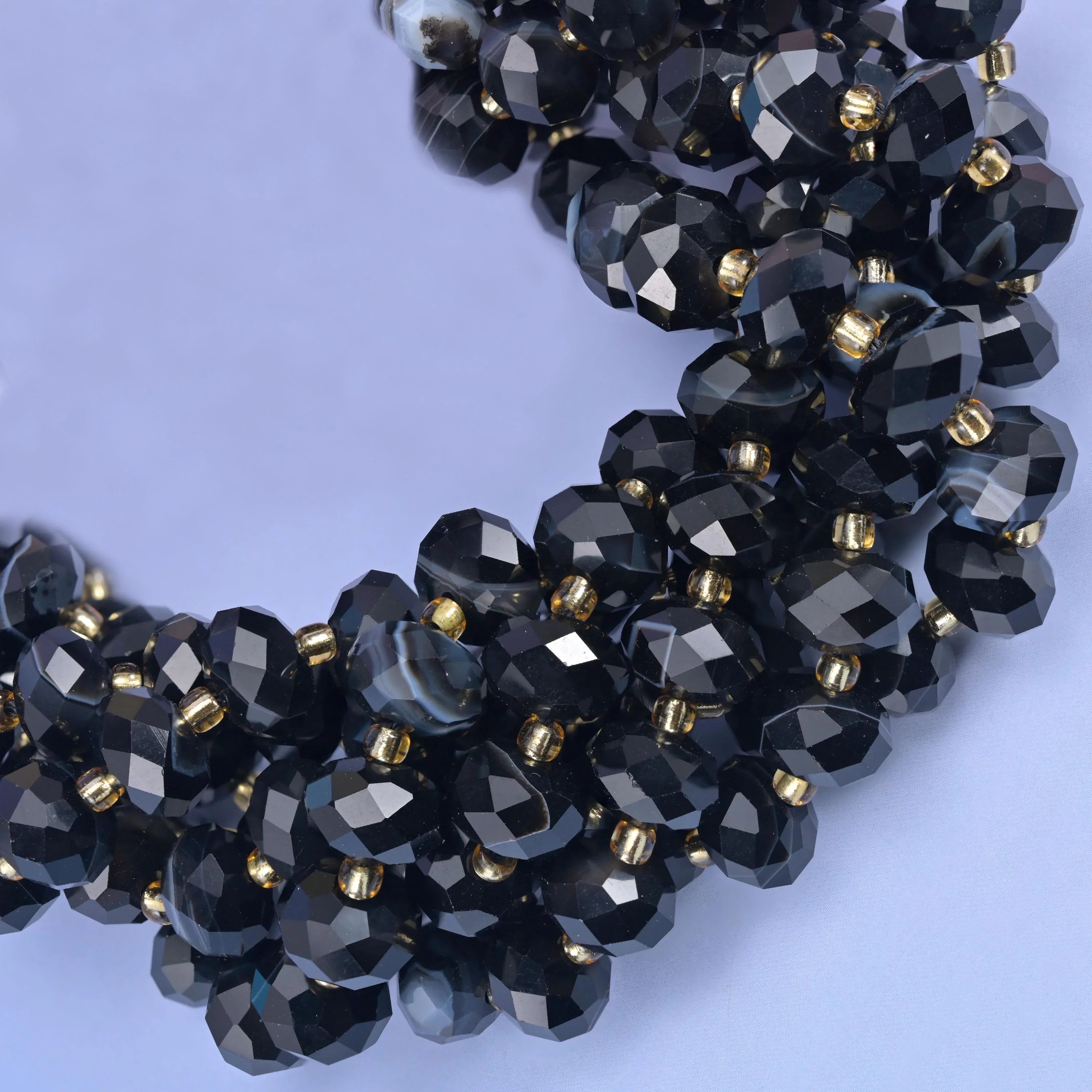 Black Strip Agate Faceted Rondelle Beads Size 6x10mm Jewelry Making 15.5 Inch Strand