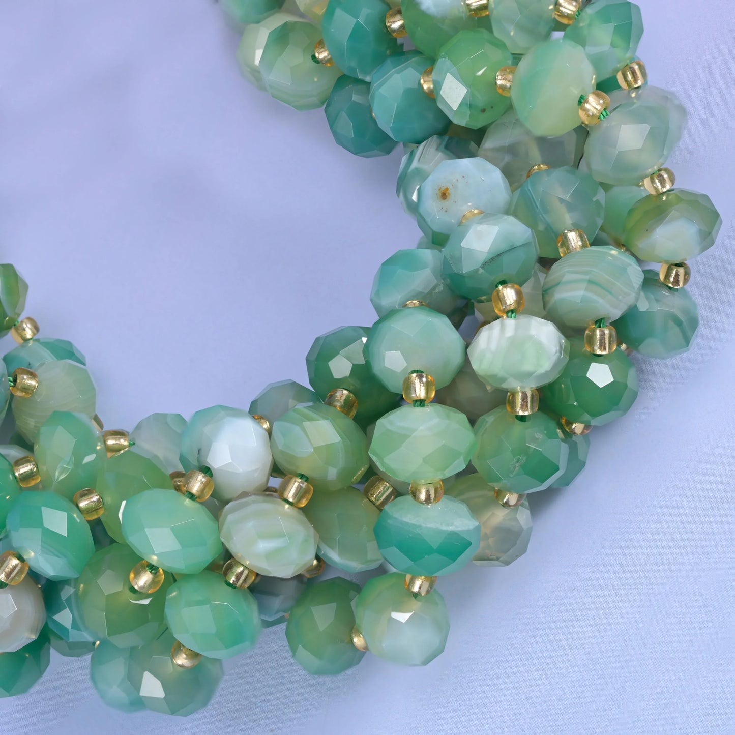 Dyed Green Strip Agate Faceted Rondelle Beads Size 6x10mm Jewelry Making 15.5 Inch Strand