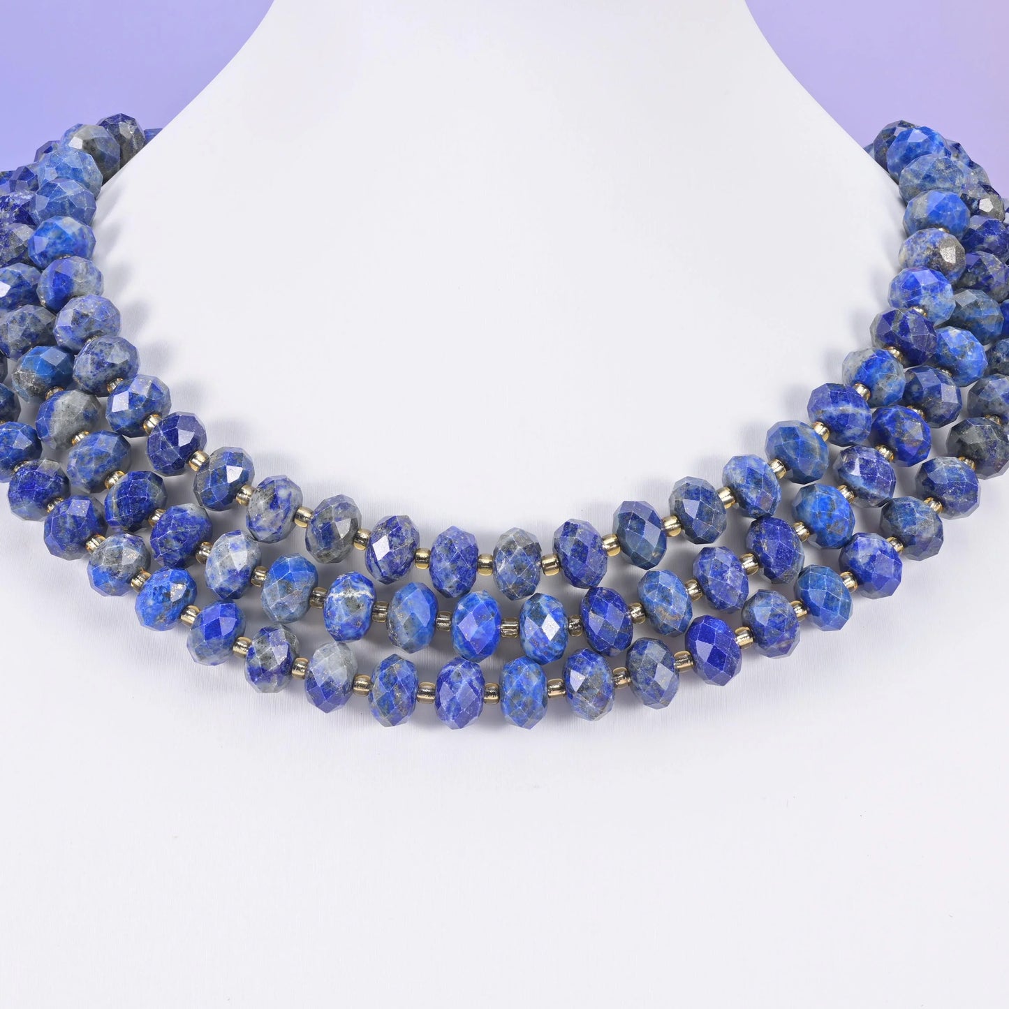 Lapis Lazuli Faceted Rondelle Beads Size 6x10mm Jewelry Making 15.5 Inch Strand