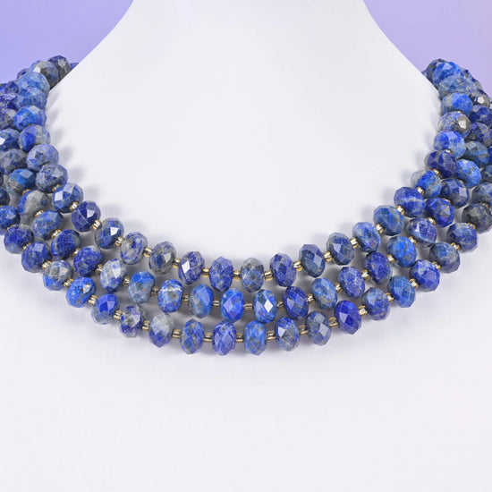 Lapis Lazuli Faceted Rondelle Beads Size 6x10mm Jewelry Making 15.5 Inch Strand