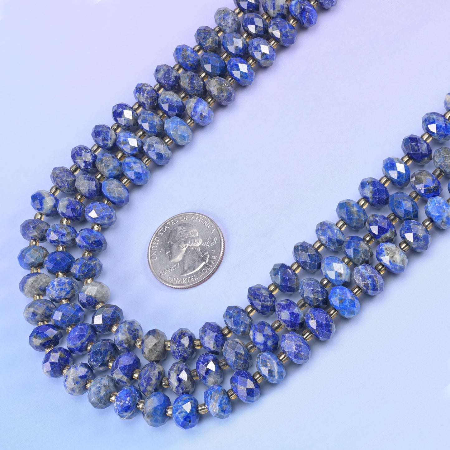 Lapis Lazuli Faceted Rondelle Beads Size 6x10mm Jewelry Making 15.5 Inch Strand