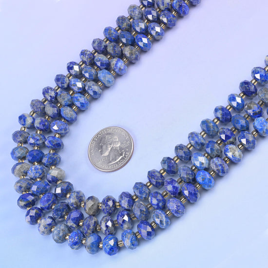 Lapis Lazuli Faceted Rondelle Beads Size 6x10mm Jewelry Making 15.5 Inch Strand