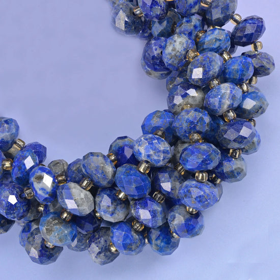 Lapis Lazuli Faceted Rondelle Beads Size 6x10mm Jewelry Making 15.5 Inch Strand