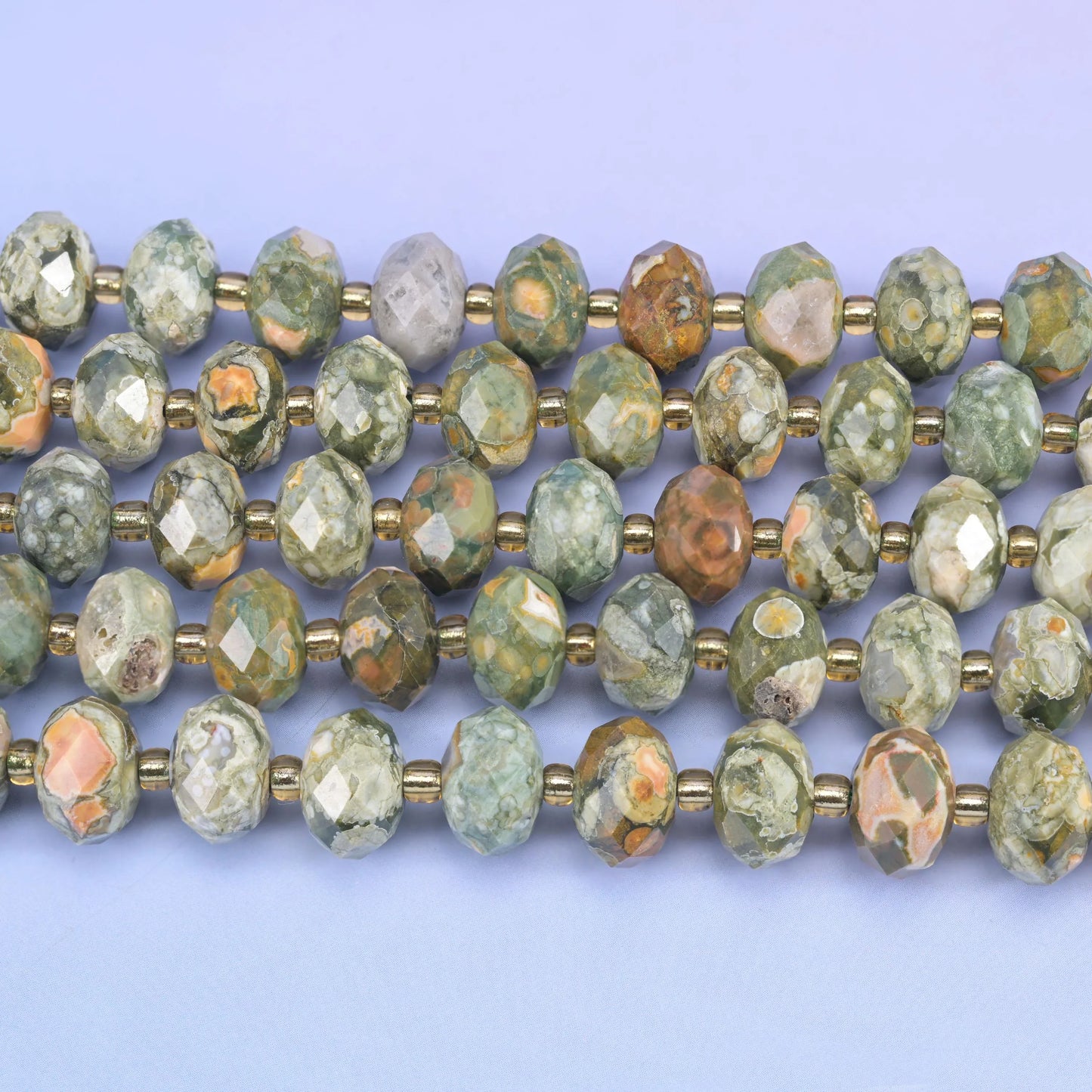 Snake Skin Jasper Faceted Rondelle Beads Size 6x10mm Jewelry Making 15.5 Inch Strand