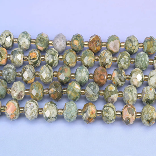 Snake Skin Jasper Faceted Rondelle Beads Size 6x10mm Jewelry Making 15.5 Inch Strand