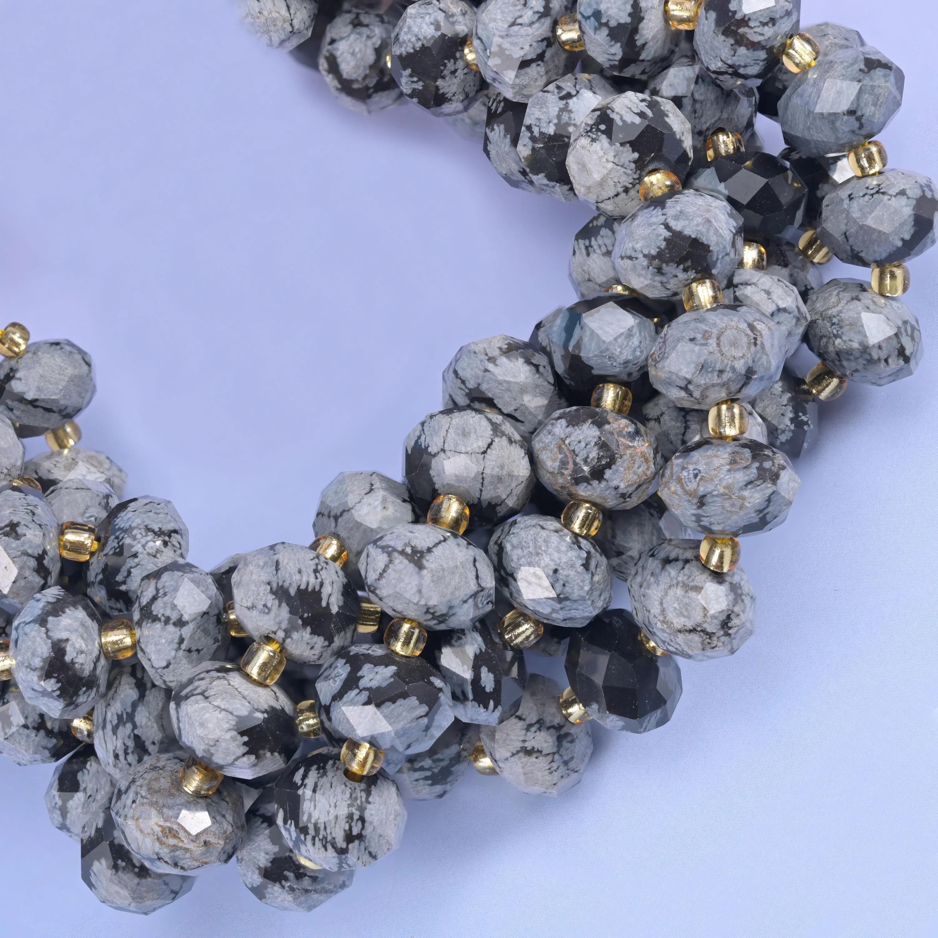 Snowflake Jasper Faceted Rondelle Beads Size 6x10mm Jewelry Making 15.5 Inch Strand