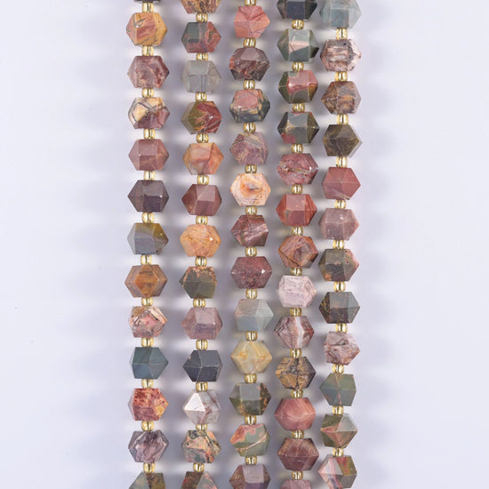 Red Howlite Gemstone Faceted Diamond Rhombus Beads - Size 10mm - Jewelry Making Beads - 15.5 Inches Per Strand - Mycrazycrystal