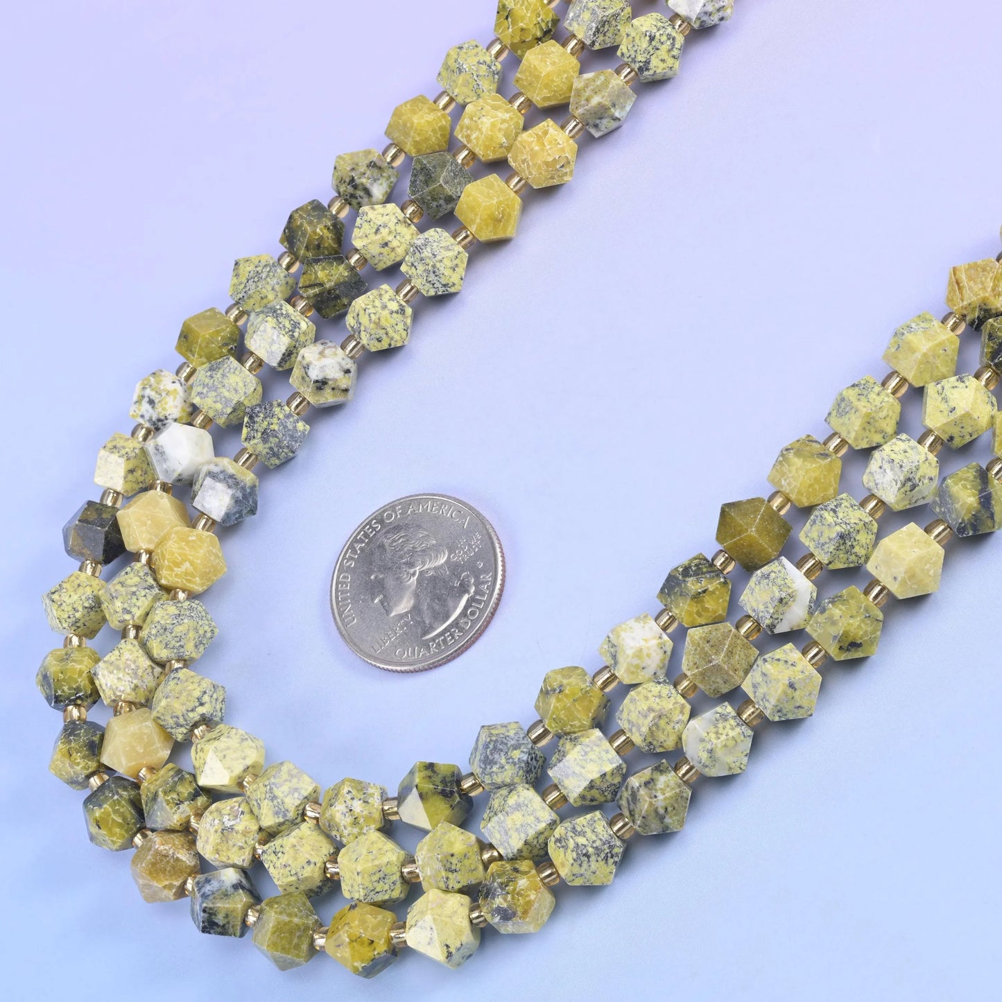 Yellow Howlite Gemstone Faceted Diamond Rhombus Beads - Size 10mm - Jewelry Making Beads - 15.5 Inches Per Strand - Mycrazycrystal