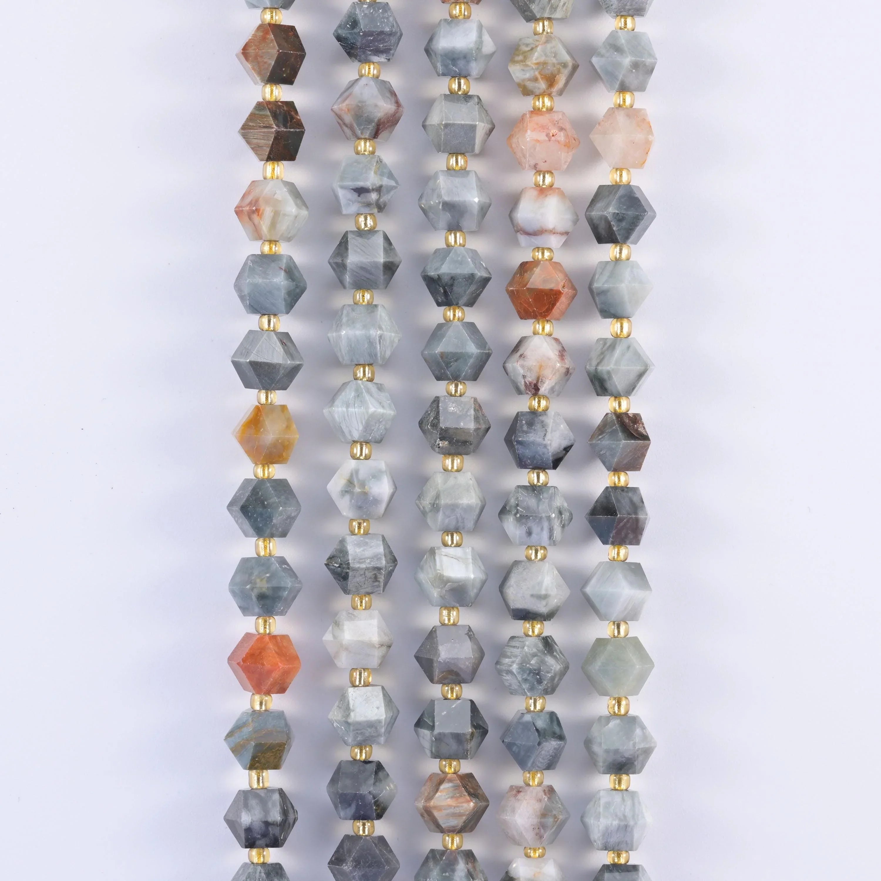 Natural Eagle Eye Jasper Faceted Diamond Rhombus Beads - Size 10mm - Jewelry Making Beads - 15.5 Inches Per Strand - Mycrazycrystal
